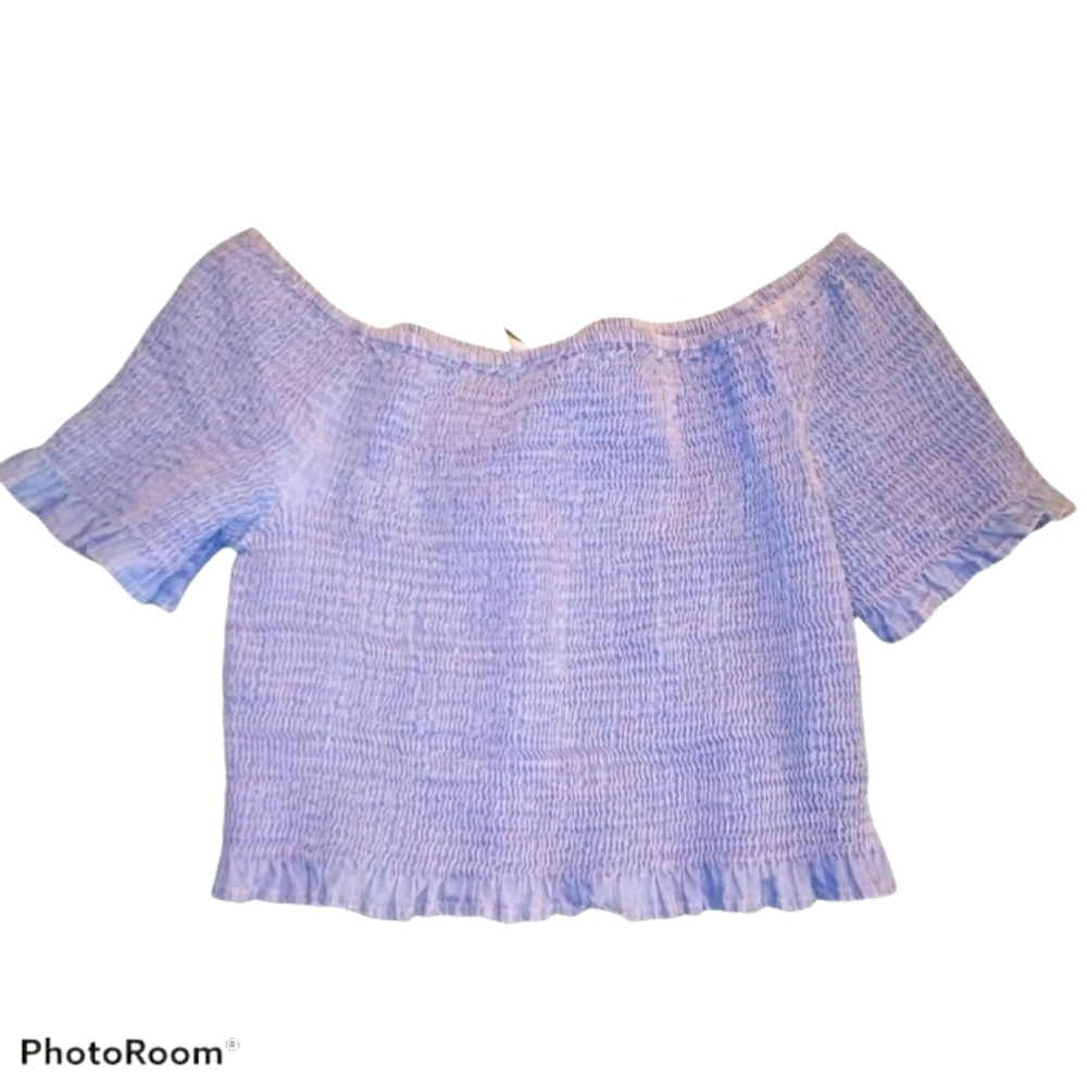 Truth NYC Crop Light Blue Jean Top